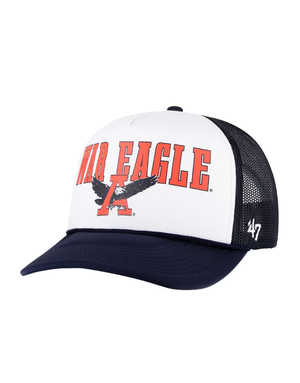 47 Brand War Eagle White Hat with Navy Mesh