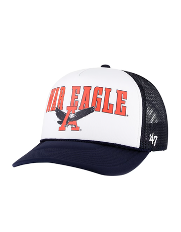 47 Brand War Eagle White Hat with Navy Mesh