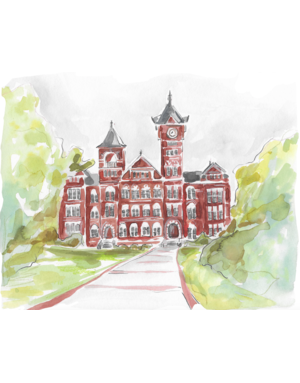 Art by LJD Samford Hall