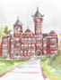Art by LJD Samford Hall