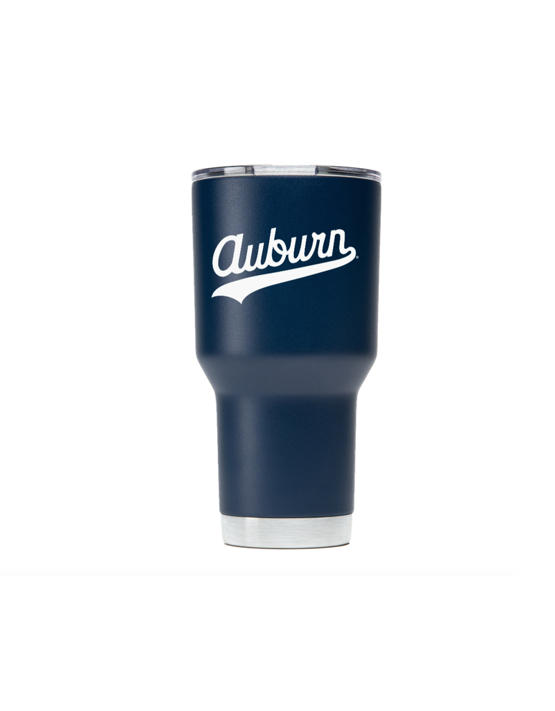 Gametime Lights LLC Script Auburn 30 oz. Navy Tumbler with Lid