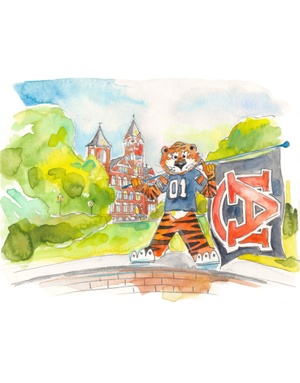 Art by LJD Aubie with AU Flag and Samford