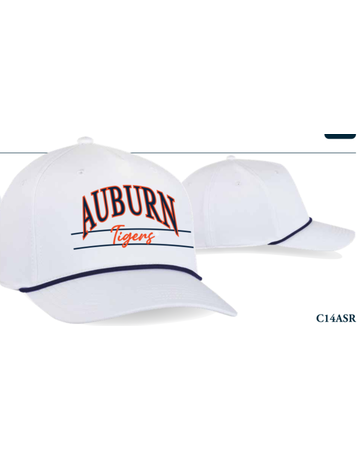 Ahead Arch Auburn Tigers Double Bar White Rope Hat