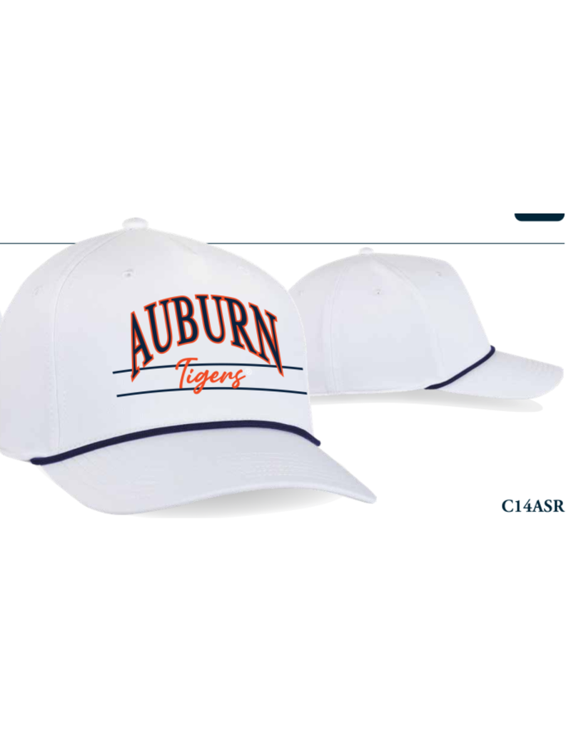 Ahead Arch Auburn Tigers Double Bar White Rope Hat