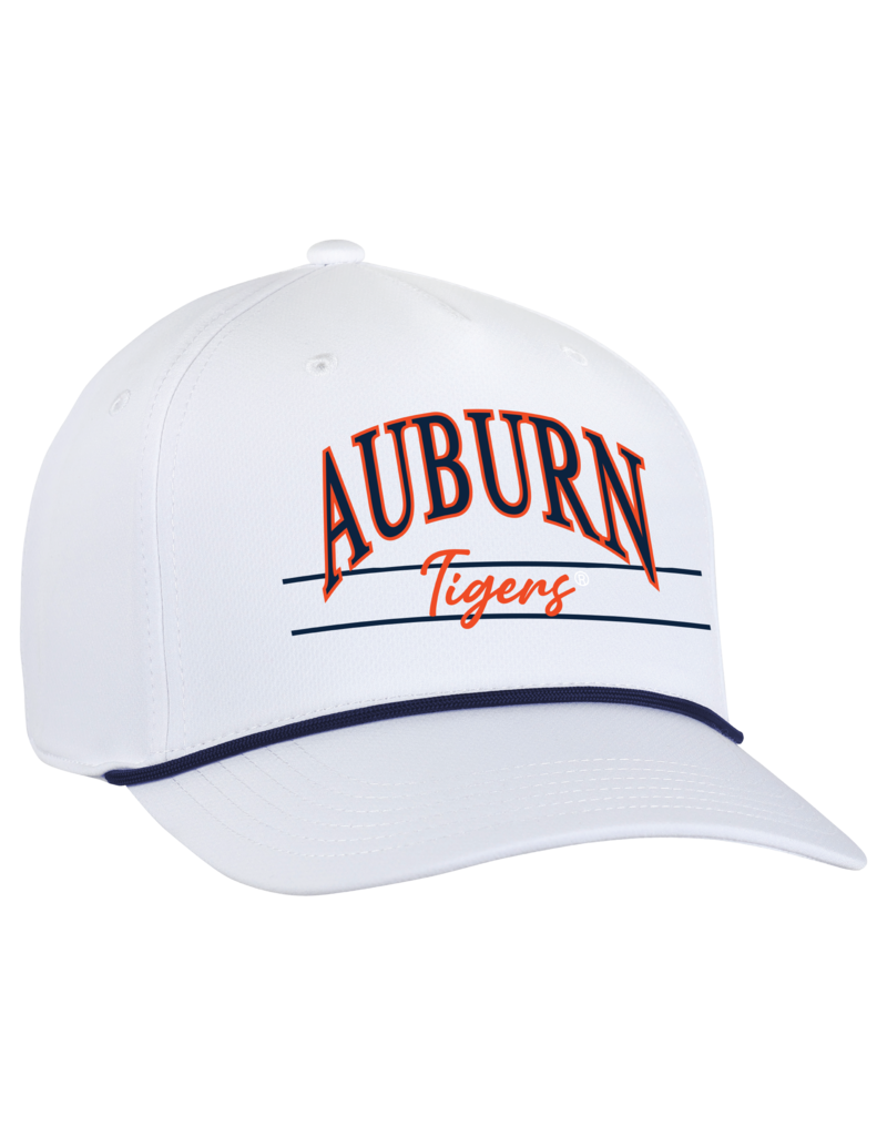 Ahead Arch Auburn Tigers Double Bar White Rope Hat