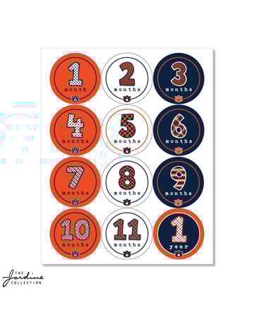 Jardine Associates Auburn Baby Milestone Stickers