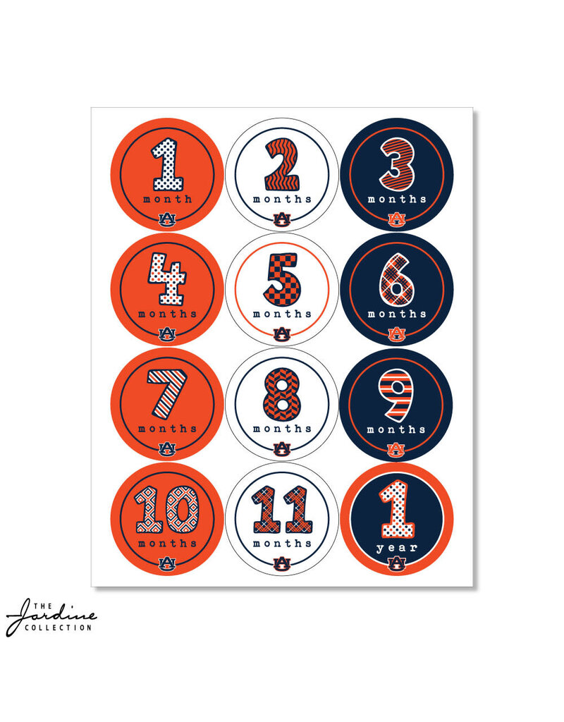 Jardine Associates Auburn Baby Milestone Stickers