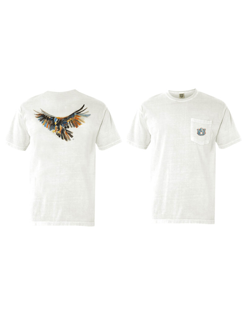 Art by LJD Watercolor Golden Eagle Back Print T-Shirt