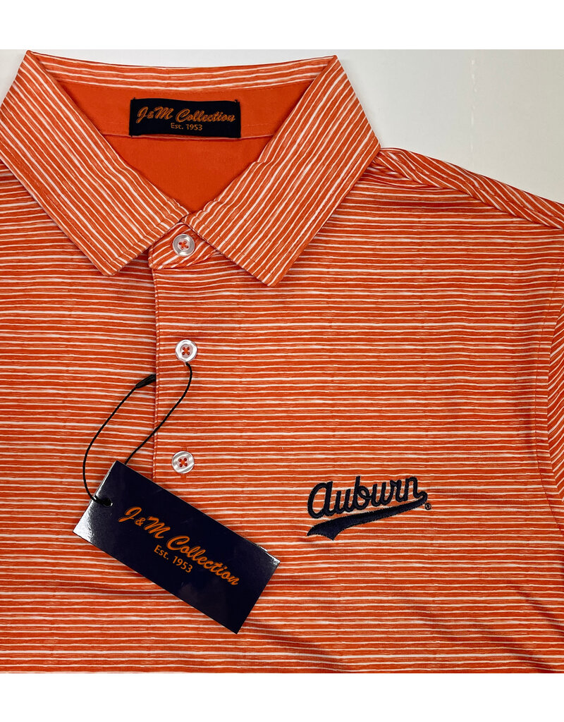 Divots Script Auburn Faded Stripe Polo