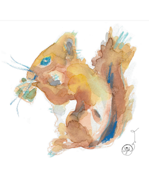 Art by LJD Watercolor Squirrel