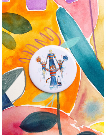 Collegiate Trading Company Watercolor Aubie Cheer Button