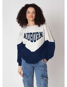 Chicka-D Womens Auburn Color Block Heritage Crew