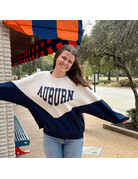Chicka-D Womens Auburn Color Block Heritage Crew