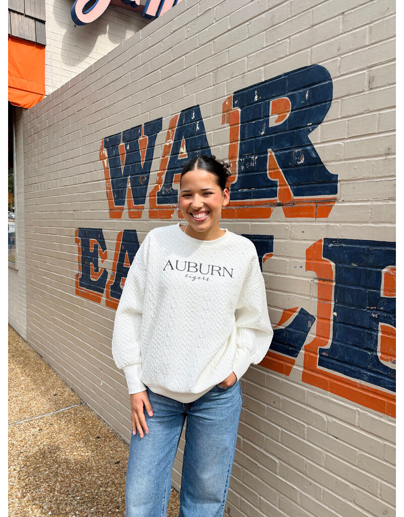 Pressbox Ladies Auburn Tigers Quilted Sweater