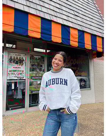 Champion Arch Auburn in Navy Reverse Weave Crew