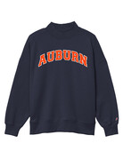 League Collegiate Wear Ladies Auburn Embroidered Mock Neck Crew