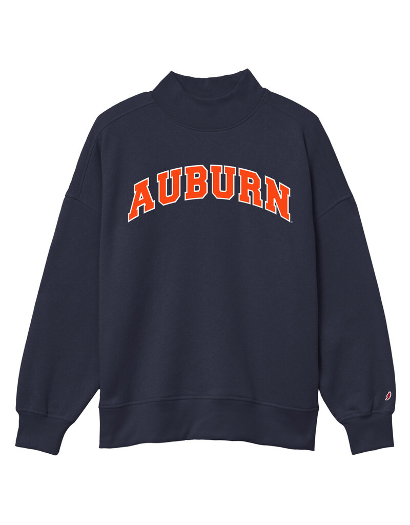 League Collegiate Wear Ladies Auburn Embroidered Mock Neck Crew