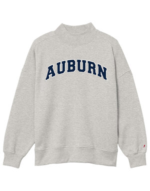 League Collegiate Wear Ladies Auburn Embroidered Mock Neck Crew