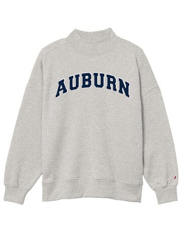 League Collegiate Wear Ladies Auburn Embroidered Mock Neck Crew