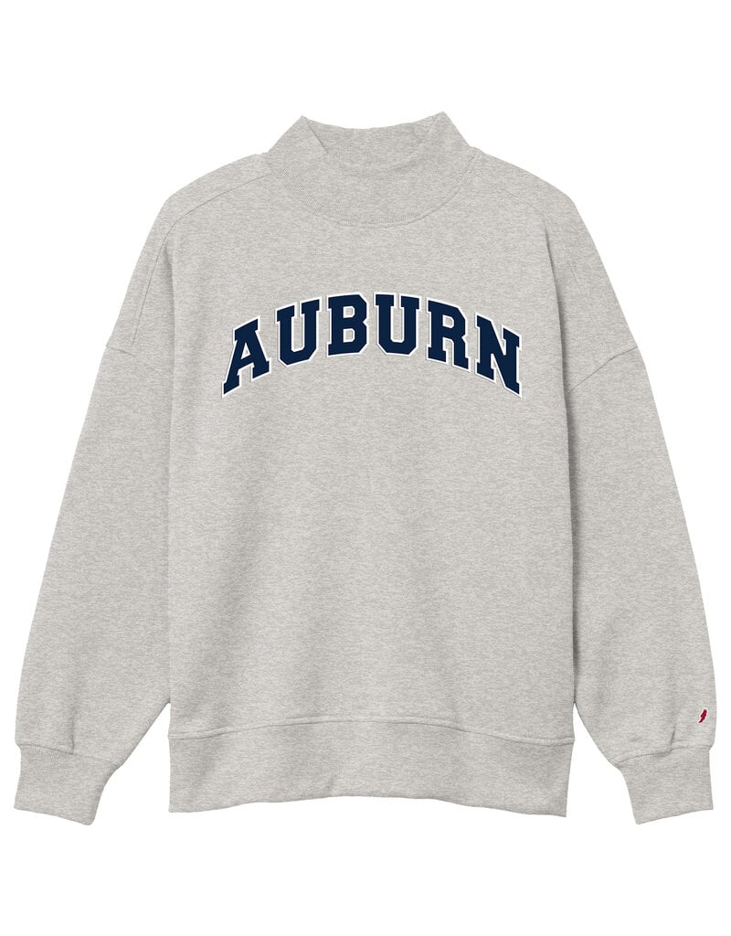 League Collegiate Wear Ladies Auburn Embroidered Mock Neck Crew