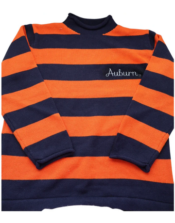 Crick and Lu Script Auburn Toddler Rugby Sweater