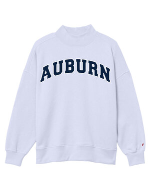League Collegiate Wear Ladies Auburn Embroidered Mock Neck Crew