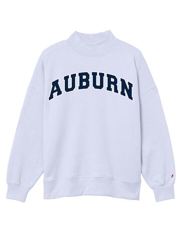 League Collegiate Wear Ladies Auburn Embroidered Mock Neck Crew