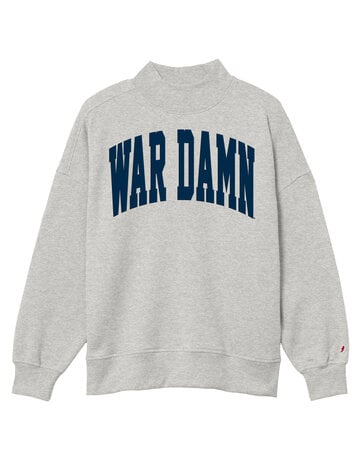 League Collegiate Wear War Damn Mock Neck Crew