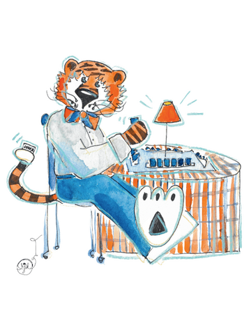 Art by LJD Playing Mahjong Aubie