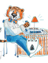 Art by LJD Playing Mahjong Aubie