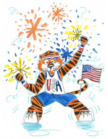 Art by LJD 4th of July Aubie