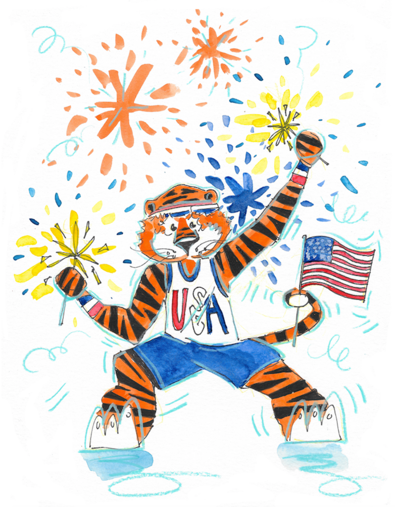 Art by LJD 4th of July Aubie