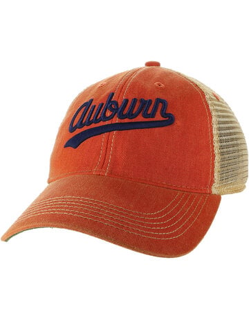 Legacy Script Auburn Orange Trucker Hat