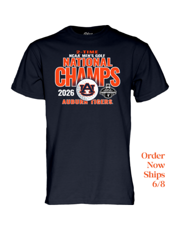 Blue 84 2 Time Auburn Men's Golf National Champs T-Shirt