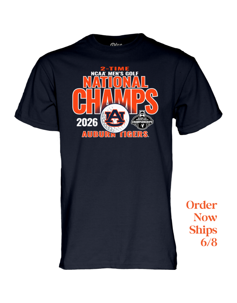 Blue 84 2 Time Auburn Men's Golf National Champs T-Shirt