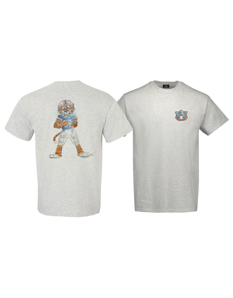 MV Sport Classic Watercolor Aubie Football T-Shirt