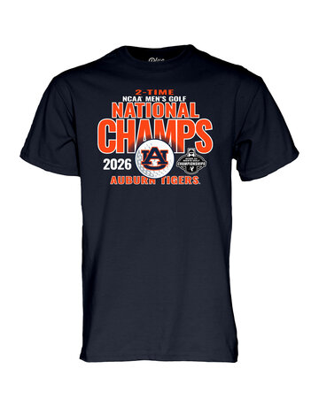 Blue 84 2 Time Auburn Men's Golf National Champs T-Shirt