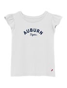League Collegiate Wear Arch Auburn over Script Tigers Youth Girls Flutter T-Shirt
