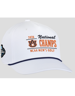 Ahead 2026 Auburn Men's Golf National Champs White Rope Hat