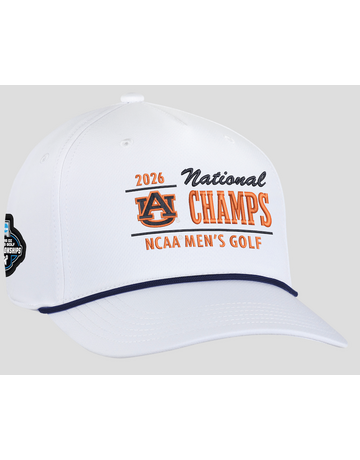 Ahead 2026 Auburn Men's Golf National Champs White Rope Hat