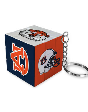 Jardine Associates Cube Keychain with Auburn AU Aubie