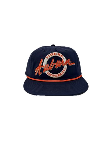 The Game Auburn Circle Throwback Navy Hat with Orange Rope