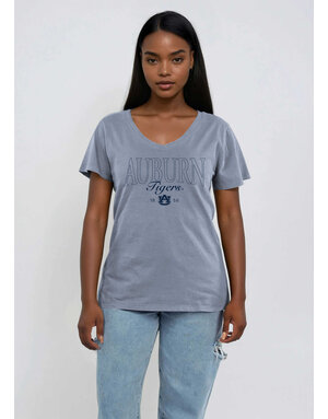Chicka-D Ladies V-Neck Auburn Tigers AU 1856 T-Shirt