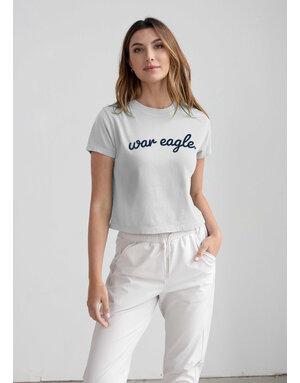 Chicka-D Ladies Script War Eagle Crop Shirt