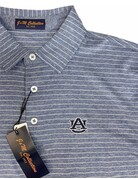 Divots Washed Denim and White Stripe Polo with Navy AU