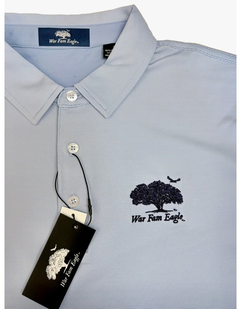 Divots War Fam Eagle Pencil Thin Stripe Polo