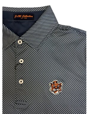 Divots Vintage Aubie Navy White Square Dot Polo