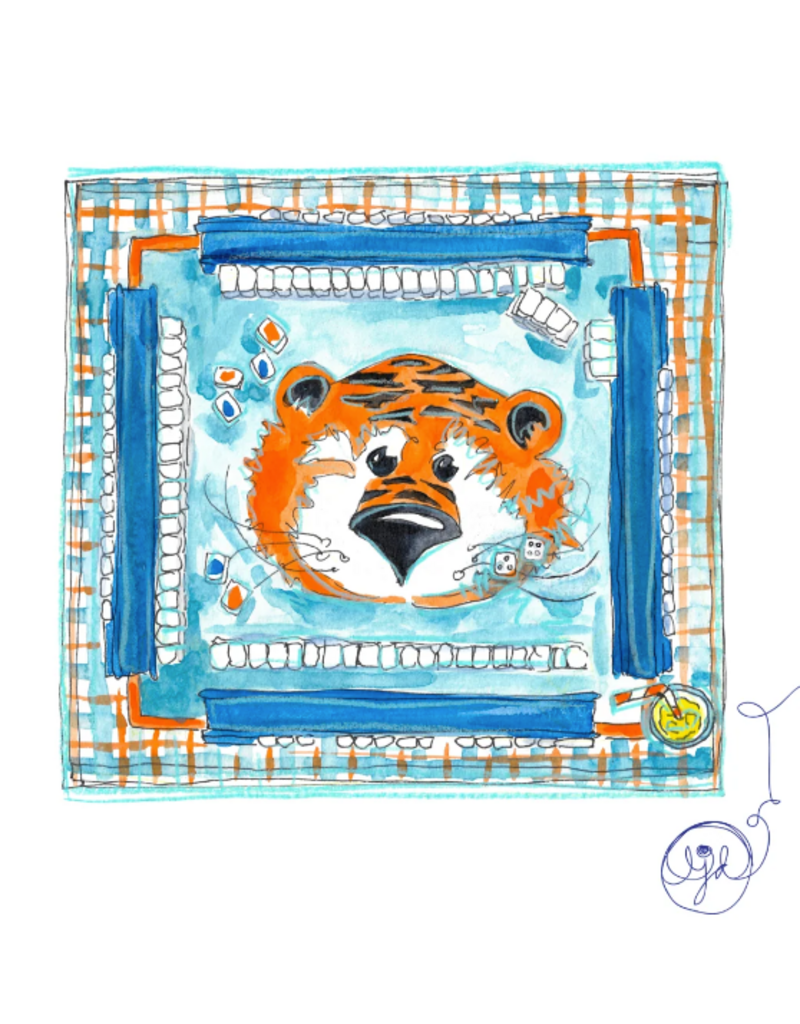 Art by LJD Aubie Mahjong Mat Print