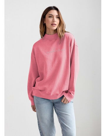 Chicka-D Ladies Script Auburn Mock-Neck