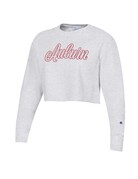 Champion Script Auburn Embroidered Ladies Crop Crew